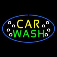 Car Wash Blue Oval Leuchtreklame