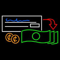 Check Cashing Logo Leuchtreklame