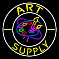 Circle Art Supply With Logo Leuchtreklame