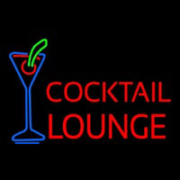 Cocktail Lounge With Martini Glass Leuchtreklame