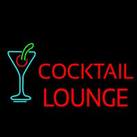 Cocktail Lounge With Martini Glass Leuchtreklame