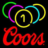 Coors Billiard Rack Pool Neon Beer Sign Leuchtreklame