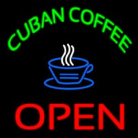 Cuban Coffee Red Open Logo Leuchtreklame