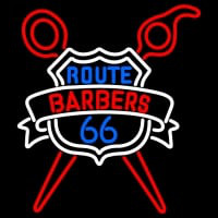 Custom Route Barbers 66 Logo Leuchtreklame