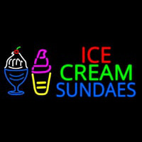 Double Stroke Ice Cream Sundaes Leuchtreklame