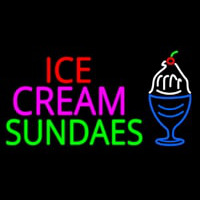 Double Stroke Ice Cream Sundaes Leuchtreklame