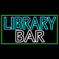 Double Stroke Library Bar Leuchtreklame