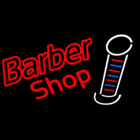 Double Stroke Red Barber Shop Leuchtreklame