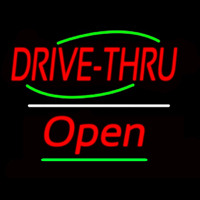 Drive Thru Open Yellow Line Leuchtreklame