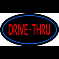 Drive Thru Oval Blue Leuchtreklame