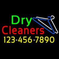 Dry Cleaners With Phone Number Logo Leuchtreklame