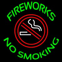 Fire Works No Smoking With Logo Leuchtreklame