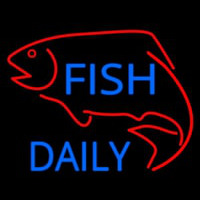 Fish Daily With Red Fish Leuchtreklame