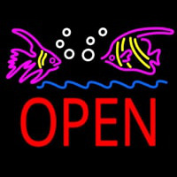 Fish Logo Block Open Leuchtreklame