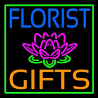 Florists Gifts Green Border Leuchtreklame