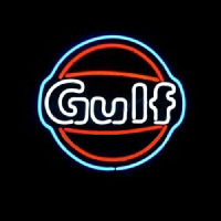 GULF OIL LOGO BEER BAR Leuchtreklame