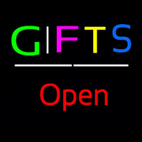 Gifts Open White Line Leuchtreklame