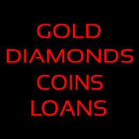 Gold Diamonds Coins Loan Leuchtreklame