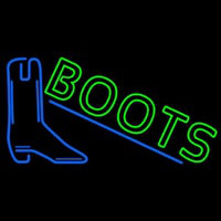 Green Boots With Logo Leuchtreklame