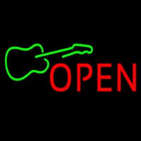 Green Guitar Open Leuchtreklame