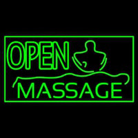 Green Open Massage Leuchtreklame