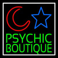 Green Psychic Boutique White Border Leuchtreklame