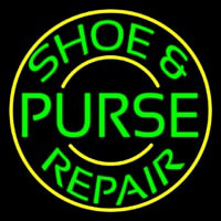 Green Shoe And Purse Repair With Border Leuchtreklame