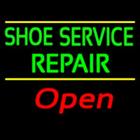 Green Shoe Service Repair Open Leuchtreklame