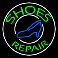 Green Shoes Repair Blue Sandal Leuchtreklame