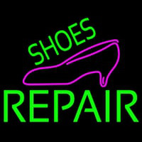 Green Shoes Repair Pink Sandal Leuchtreklame