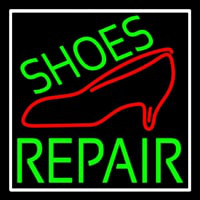 Green Shoes Repair Red Sandal Leuchtreklame