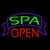 Green Spa Open Banner Leuchtreklame