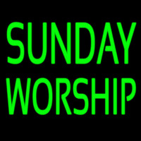 Green Sunday Worship Leuchtreklame