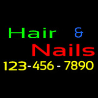 Hair And Nails With Number Leuchtreklame