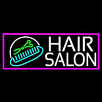 Hair Salon With Scissor And Comb Leuchtreklame