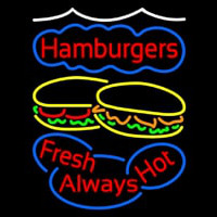 Hamburgers Fresh Always Hot Leuchtreklame