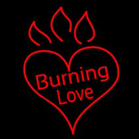 Hot Burning Heart Fire Leuchtreklame