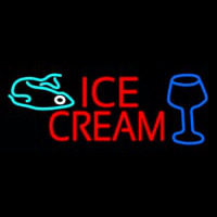 Ice Cream Glass N Fish Leuchtreklame