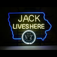 Jack Daniels Jack Lives Here IOWA Whiskey Leuchtreklame