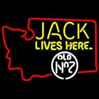 Jack Daniels Jack Lives Here Washington Whiskey Leuchtreklame