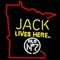 Jack Daniels Jack Lives here Minnesota Whiskey Leuchtreklame