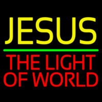 Jesus The Light Of World Green Line Leuchtreklame