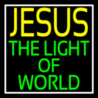 Jesus The Light Of World With Border Leuchtreklame