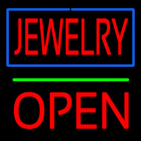 Jewelry Green Line Open Block Leuchtreklame