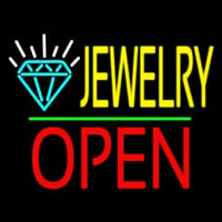 Jewelry Logo Open Green Line Leuchtreklame