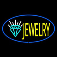 Jewelry Logo Oval Blue Leuchtreklame