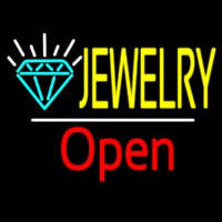 Jewelry Logo White Line Open Leuchtreklame