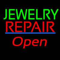 Jewelry Repair Open Blue Line Leuchtreklame