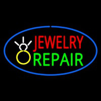 Jewelry Repair Oval Blue Leuchtreklame