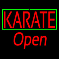 Karate Script1 Open Green Line Leuchtreklame